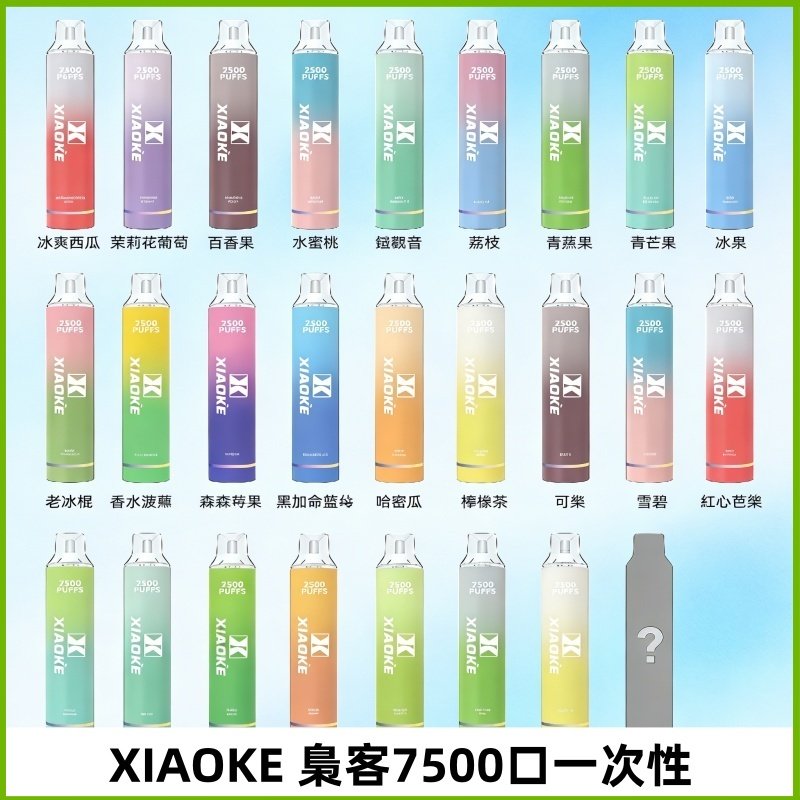 梟客XIAOKE|7500口可發光拋棄式電子煙 跑馬燈一次性
